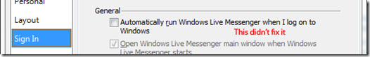 Automatically run Windows Live Messeinger when I log on to Windows