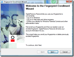 DigitalPersona Fingerprint Enrollment