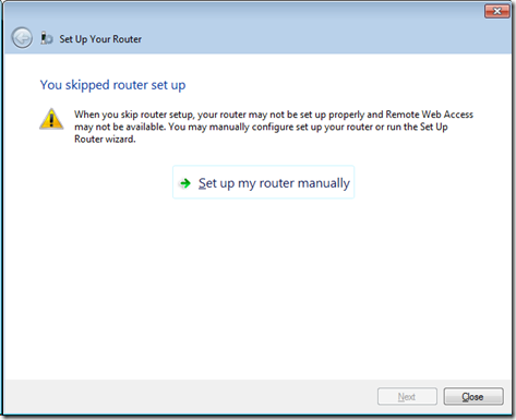 WHS 2011: Set up my router manually