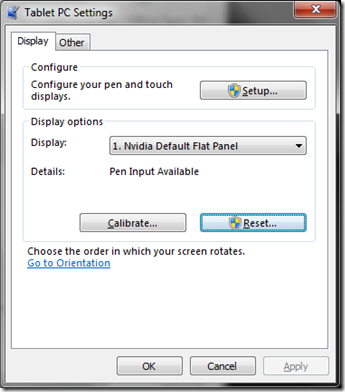 Windows 7: Tablet PC Settings; Calibration