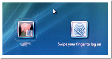 DigitalPersona: Swipe your finger to log on; Vista Log On Screen